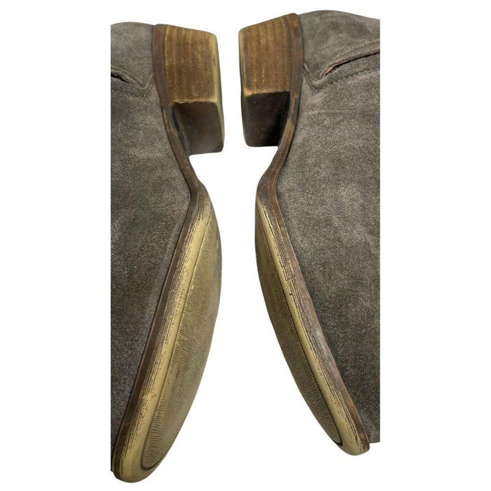 Lucky Brand Shoes Womens 9 Brenon Iron Gray Suede Leather Ankle Zip Booties - Picture 8 of 12